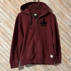 Roots Maroon Full-Zip Hoodie